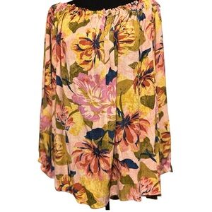 Terra & Sky Tropical Floral Top Sz 2x PTP 34”